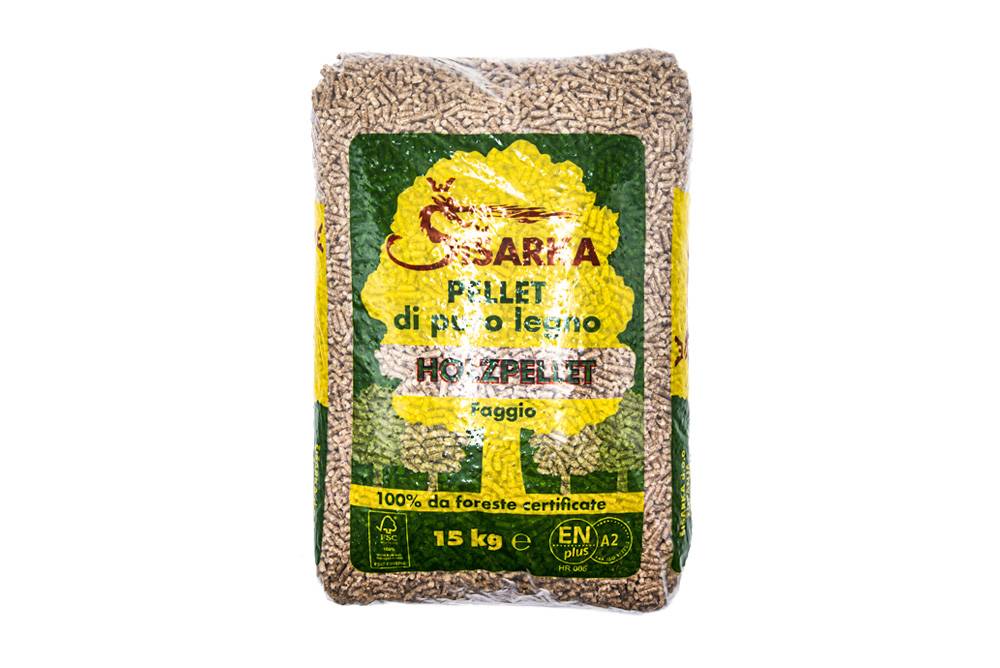 Pellet Sisarka A2 – 100% Faggio Essiccato | BigBag 1 000 Kg